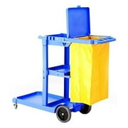 Commercial Housekeeping Janitorial cart with Vinyl Bag & Cover AF08170A Blue