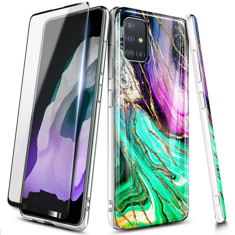 For Samsung Galaxy A71 5G Case, with Tempered Glass Screen