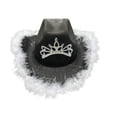 thumbnail image 5 of yuksok Cowboy Hat Wide Brim Decor Novelty Cowgirl Hat for Halloween Dancing Cosplay Black, 5 of 9