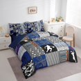 thumbnail image 3 of Erosebridal Basketball Bedding Sets Twin Size,Sports Theme Comforter Sets With Sheets,Blue Gray Plaid Bed In A Bag Twin Size, Super Cozy Room Decoration,7-Piece Reversible, 3 of 5