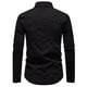 thumbnail image 4 of Blusa y camisa de manga larga con cuello vuelto para hombre, informal, a la moda, con botones sólidos, de poliéster, de manga larga y cuello vuelto., 4 of 8