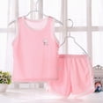 thumbnail image 4 of KPOPLK Baby Boy Summer Outfits 2Pcs Tank Top Set with Cartoon Print Sleeveless T-Shirt and Elastic Shorts Clothing 6-18 Months(3-4 Years,Pink), 4 of 4