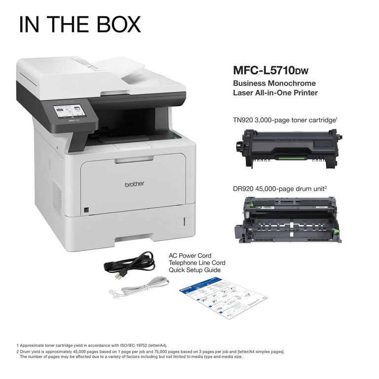 Brother, Monochrome Laser Multifunction Printer, 48ppm, Wireless