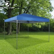 ALPHA CAMP 10 x 10ft Outdoor Steel Frame Pop-up Canopy Straight Leg 3 Adjustable Heights Party Tent, Blue