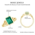 thumbnail image 5 of Rosec Jewels Created Emerald Solitaire Ring with Diamond for Women - Celtic Knot Ring (6X8 mm), 10K Yellow Gold, US 7.50, 5 of 8