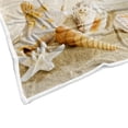 thumbnail image 4 of Beach Throw Blanket, Seaside Island Tropical Palm Trees Throw Flannel Blankets for Couch & Bed, Seashell Starfish Sand Blue Sky Beach Theme Throw Blanket, Summer Plush Cozy Fuzzy Blanket 50" x 60", 4 of 4