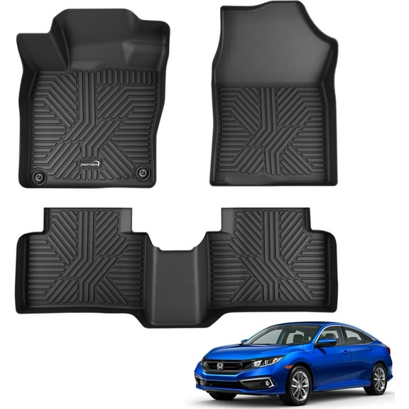 YANGLI Floor Mats for Honda Civic 2016-2021 Coupe/Sedan/Type R/Insight,  All Weather TPE Protection Floor Liners Accessories, 1st & 2nd Row