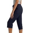 thumbnail image 5 of Women's Stretchy Yoga Leggings Summer Knee Length with Pockets Comfy, 5 of 7