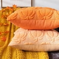 thumbnail image 3 of TeasBank Halloween Decoration Pillowcase Caramel-Colored Pumpkin Throw Pillow Case Home Decor for Sofa Living Room Square Pillow Covers 16x16 Inch Set of 2, 3 of 4