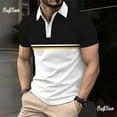 thumbnail image 4 of 2024 New Men's Polo Shirt Stripes Short Sleeve T-Shirts Casual Business Button Top Tees Summer Polo Shirts High Quality Clothes, 4 of 6