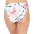 thumbnail image 3 of La Blanca WHITE Flyaway Orchid Printed Shirred Band Hipster Bikini Bottom, US 8, 3 of 3