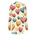 thumbnail image 4 of Women's Valentine's Coat Long Sleeve Heart Print Tunic Lounge Cardigan Top White-6 4XL, 4 of 4