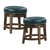 OakvillePark Muny Round Swivel Dining Height Stool (Set of 2), Green