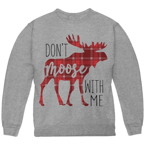 Autumn Don't Moose with Me Youth Sweatshirt Storm Grey YLG