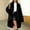Black, variant on Women's Black Faux Fur Long Coat, Winter Lapel Collar Warm Jacket, Casual Luxury Outerwear - Trendy Fashion Black L