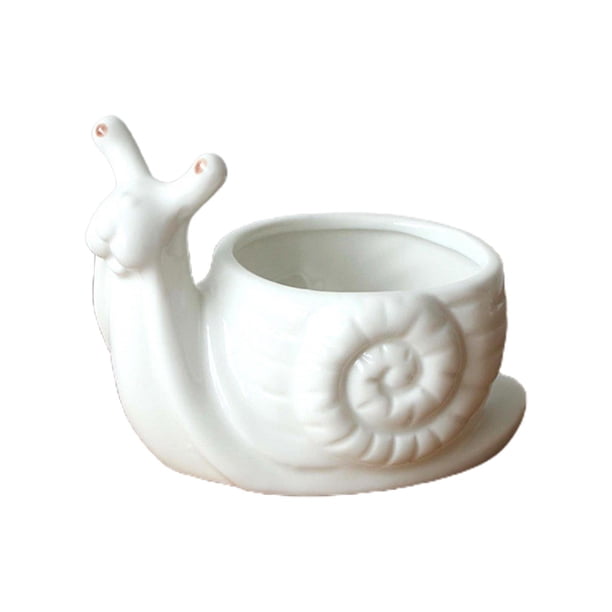 Maceta de cerámica con forma de animal YONGSHENG para suculentas color blanco