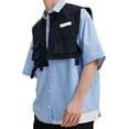 thumbnail image 2 of Camiseta de manga corta para hombre, camisas informales holgadas 2 en 1 de dos piezas falsas de gran tamaño a la moda con chaleco, 2 of 8