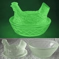 thumbnail image 4 of Rooster Decor Glass Candy Dish with Lid - Vintage Hen on Nest Style Large Snack Bowl, Colorful Pedestal Sweets & Cookie Jar for Home, Kitchen, Office Tabletop Decor(Camouflage), 4 of 6