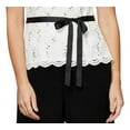 thumbnail image 3 of Alex Evenings Women's Lace Flutter Sleeve Top White Size S, 3 of 3