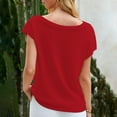 thumbnail image 5 of Yigetop off The Shoulder Tops for Women! Womens off one Shoulder Sweater Tops Summer Short Sleeve Casual Loose Knit Trendy Going Out Tops Going Out Tops for Women Red XL, 5 of 5