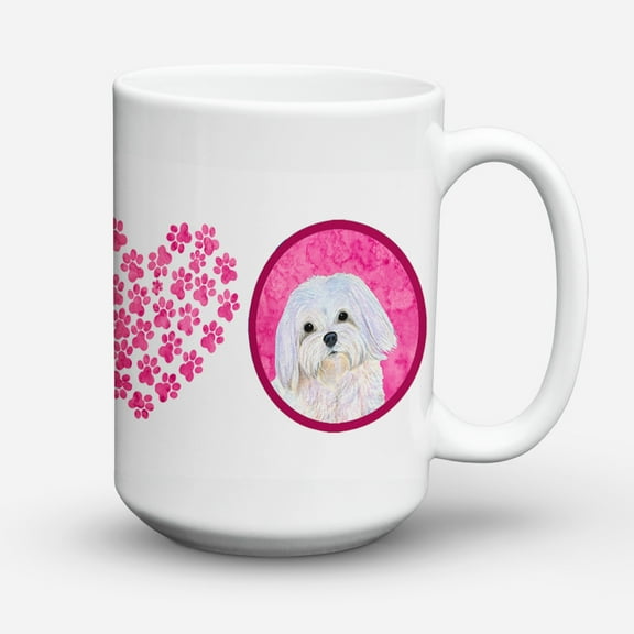 Carolines Treasures SS4758-PK-CM15 Pink Maltese Coffee Mug 15 oz 15 ounce multicolor