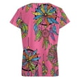 thumbnail image 6 of Dreamcatcher Feathers Pink Pattern Women's Blouse Short Sleeve Women's Top T-Shirt Spring Summer Clothes, 6 of 7