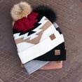 thumbnail image 3 of CC Beanie with Pom & Aztec Pattern, 3 of 9