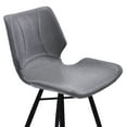 thumbnail image 3 of Leatherette Curved Seat Counter Height Barstool with Angled Legs, Gray - Saltoro Sherpi, 3 of 5