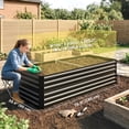 thumbnail image 3 of Outsunny Raised Garden Bed Metal Planter Box with 8 Reinforced Rods, Black, 3 of 10