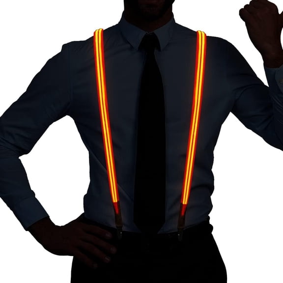 LINLIN LED Suspenders,Back Suspenders LED Light Suspenders Neon Stripe Light Up LED Suspenders Y Shape Suspenders Battery