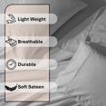 thumbnail image 3 of ABORN 100% Giza Egyptian Cotton Bedsheet 18" Deep Pocket 39" Split Top Light Grey Split-Head King, 3 of 9