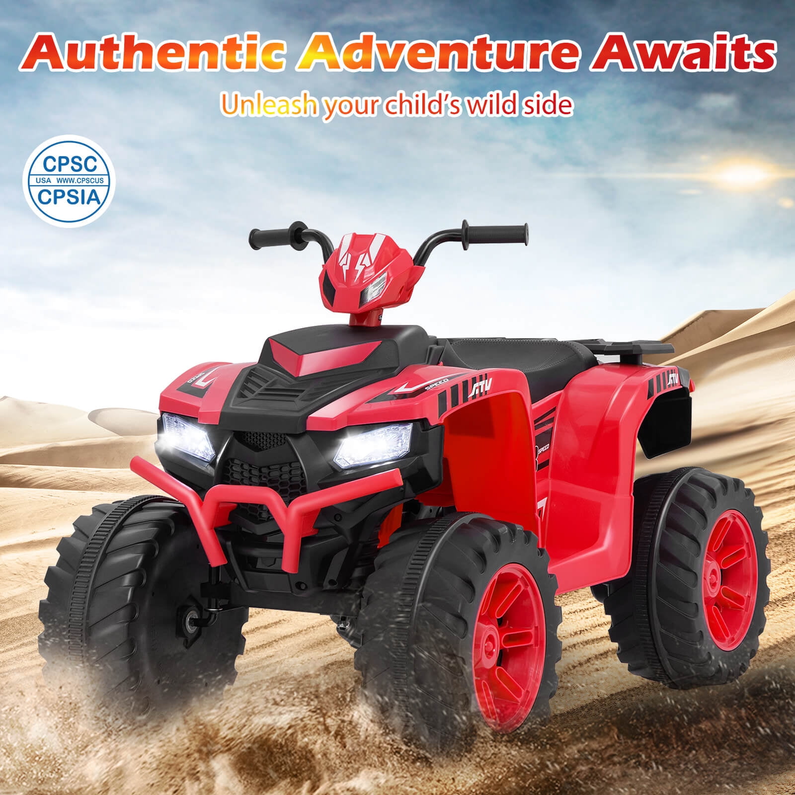 Infans 24V Kids Ride-On Electric ATV 4-Wheeler Quad Car with Wireless Connection