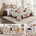 thumbnail image 6 of Queen Quilt Set 90''x96'', Pink Bow Football Lightweight Summer Bedspread Coverlet Set with 2 Pillow Shams, Modern Game Balls Retro Burlap Breathable All Season Quilt Bedding for Bedroom/Guest Room, 6 of 9