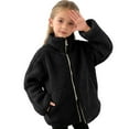 thumbnail image 2 of Jinhomg Toddler Girls Boys Winter Fleece Jacket Kids Full Zip Teddy Fuzzy Coat Sherpa Plush High Neck Hooded Jackets Outwear with Pockets, 2 of 6