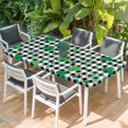 thumbnail image 2 of St. Patrick's Day Table Cloths for 5 Foot Rectangle Tables, Spring Green Shamrock Checkered Buffalo Patio Waterproof Elastic Fitted Tablecloths, Washable Rectangular Table Cover for Camping, 2 of 8