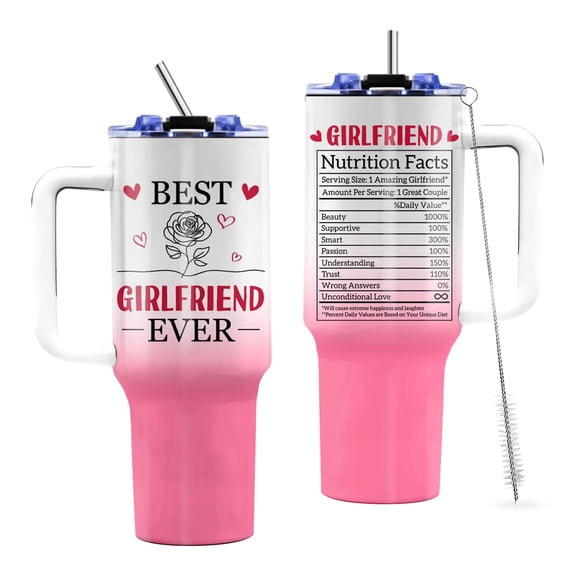 JOPJOLIW Birthday Gifts for Girlfriend, 40 Oz Tumbler with Handle, Christmas Valentine's Day Girlfriend Gift for Women, Couple Gifts, Anniversary, I Love You Gifts for Her