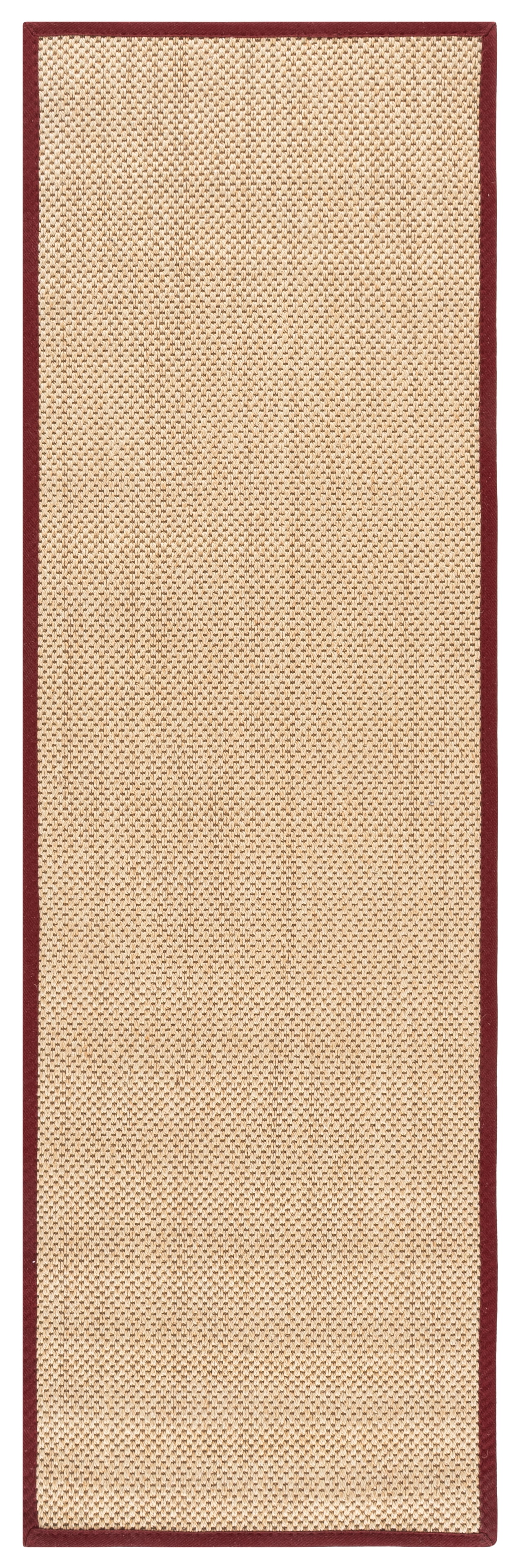 Safavieh Natural Fiber Jovana Solid Runner Rug, Maize/Burgundy, 2'6" x 10'