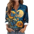 thumbnail image 3 of TaTaai Women Collared Printed Casual Button Down Shirt Long Sleeve Blouse Ladies Daily Commute Street Office Wear Soft Breathable Non See Through Machine Washable Top Gift, 3 of 6