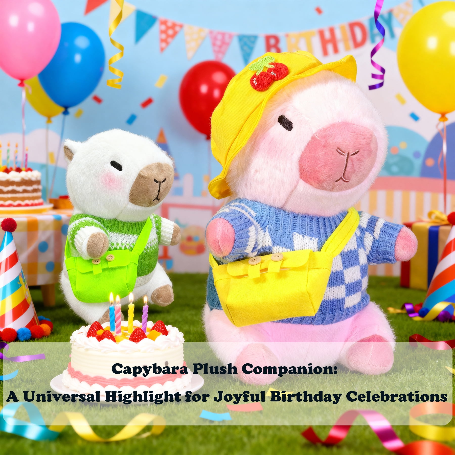 Dress-Up Capybara Plush Toy with Outfit & Accessories Set, Soft Stuffed Animal, 8/9/10-Piece Clothes & Bag Bundle, Gift for Kids