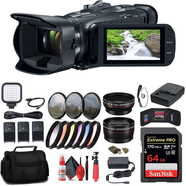 Videocámara Canon Vixia HF G70 UHD 4K negra + Tarjeta de memoria de 64 GB + 2 x BP828