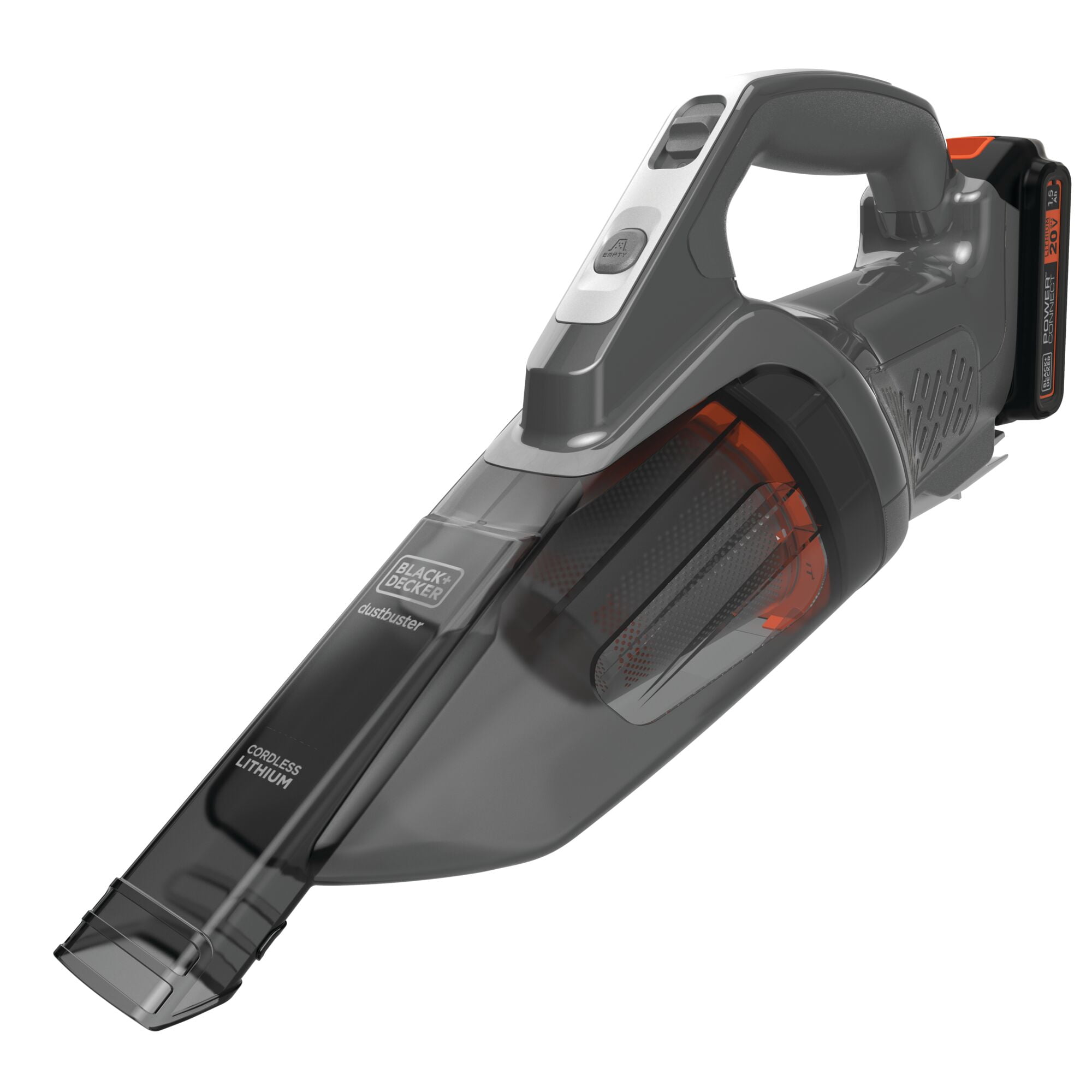 BLACK+DECKER Dustbuster POWERCONNECT Cordless Handheld Vacuum, for Home and Car, with Removable Battery and 2-Stage Filtration, BCHV001C1, Grey
