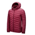 thumbnail image 2 of RKSTN Puffer Jacket Men Winter Warm Cotton Padded Hooded Down Jacket Patchwork Slim Windproof Full Zipper Winter Jacket with Pockets, 2 of 3