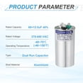 thumbnail image 3 of Condensador Uxcell CBB65, 60+12.5uF 370-440 VAC 50/60Hz, condensador redondo de arranque de motor de aire acondicionado CBB65 para sistemas HVAC, aire acondicionado, bomba de calor, 3 of 6