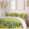 thumbnail image 6 of Ambesonne Tattoo Duvet Cover Sets, Tribe Design Butterfly, 2-Queen, Blue and Yellow, 6 of 7