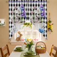 thumbnail image 2 of Cup Rabbit Swag Valance Curtains Easter Watercolor Tea Cup Bunny Floral Black White Plaid Rod Pocket Swag Curtains Small Window Treatments for Kitchen Bathroom Bedroom 36" W x 63" L, 2 Panels, 2 of 9