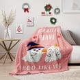 thumbnail image 2 of Halloween Blanket for Women, Fall Throw Blanket for Boyfriend Girlfriend, Couple Halloween Throw Blanket 50x60, Cute Halloween Decorations,Spooky Blanket Autumn Gift for Women Men Her, Pink, 2 of 6
