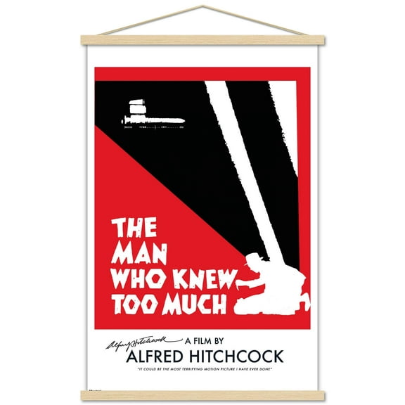 Alfred Hitchcock - The Man Who Knew Too Much (1954) Wall Poster with Magnetic Frame, 22.375" x 34"
