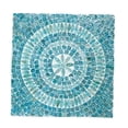 thumbnail image 3 of Banqueta de Mesa Decorativa Benjara con Mosaico Geométrico Capiz Azul 45 cm, 3 of 5