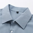 thumbnail image 4 of Bcfgryg Autumn Trend Solid Color Shirt Men's Casual Loose Tops Slim Fit Dress Shirts Men Blue, 4 of 5