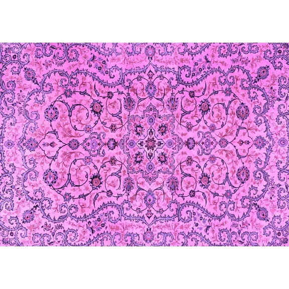 Ahgly Company Indoor Rectangle Persian Purple Traditional Area Rugs, 5' x 7'